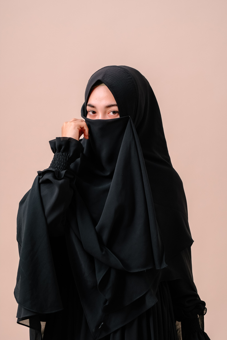 Portrait of a Woman in Black Niqab